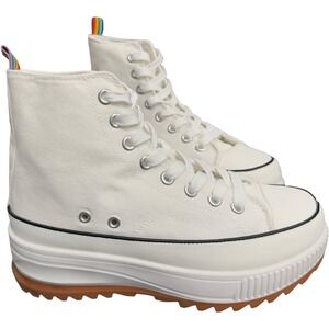 Steve Madden Winnona Women's White High Top Pride LUGG Platform Sneakers Shoes 8